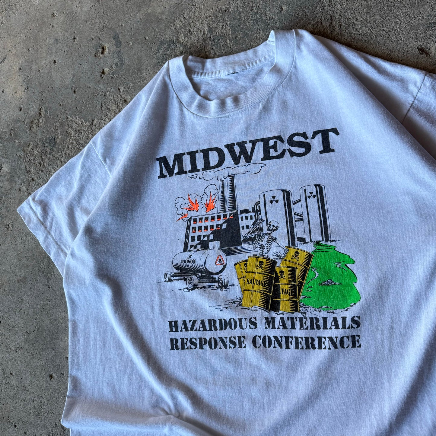 90’s Midwest Hazardous Materials Response Conference Skeleton Shirt Size XL