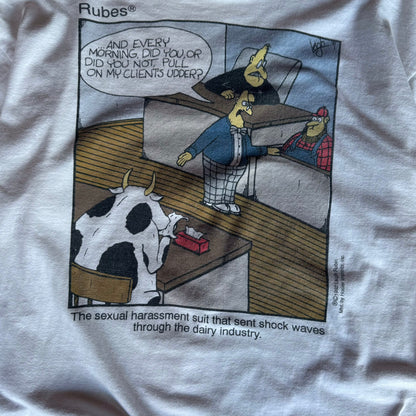 90’s Rubes Sexual Harassment Court Cow Shirt Size L