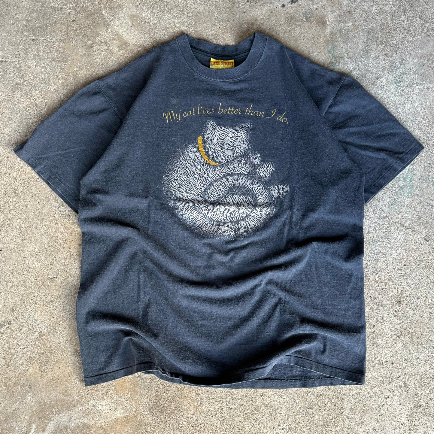 90’s “My cat lives better than I do.” Lake Street Shirts Cat Shirt Size XL