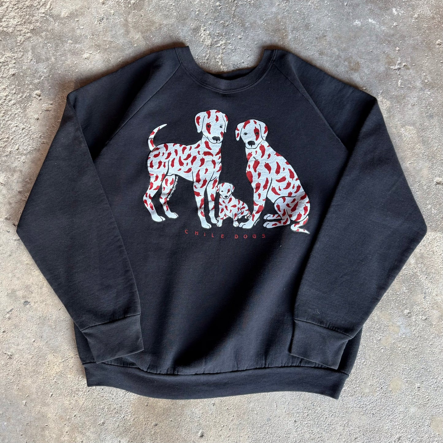 90’s “Chile Dogs” Funny Pun Art Sweatshirt Size XL