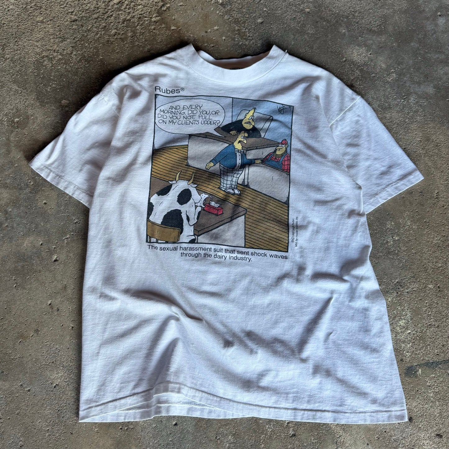 90’s Rubes Sexual Harassment Court Cow Shirt Size L