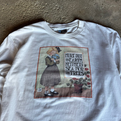 90’s Stafford Blaine “Hurt Not the Earth, Neither the Sea, Nor the Trees. Art Activism Long Sleeve Shirt Size XL