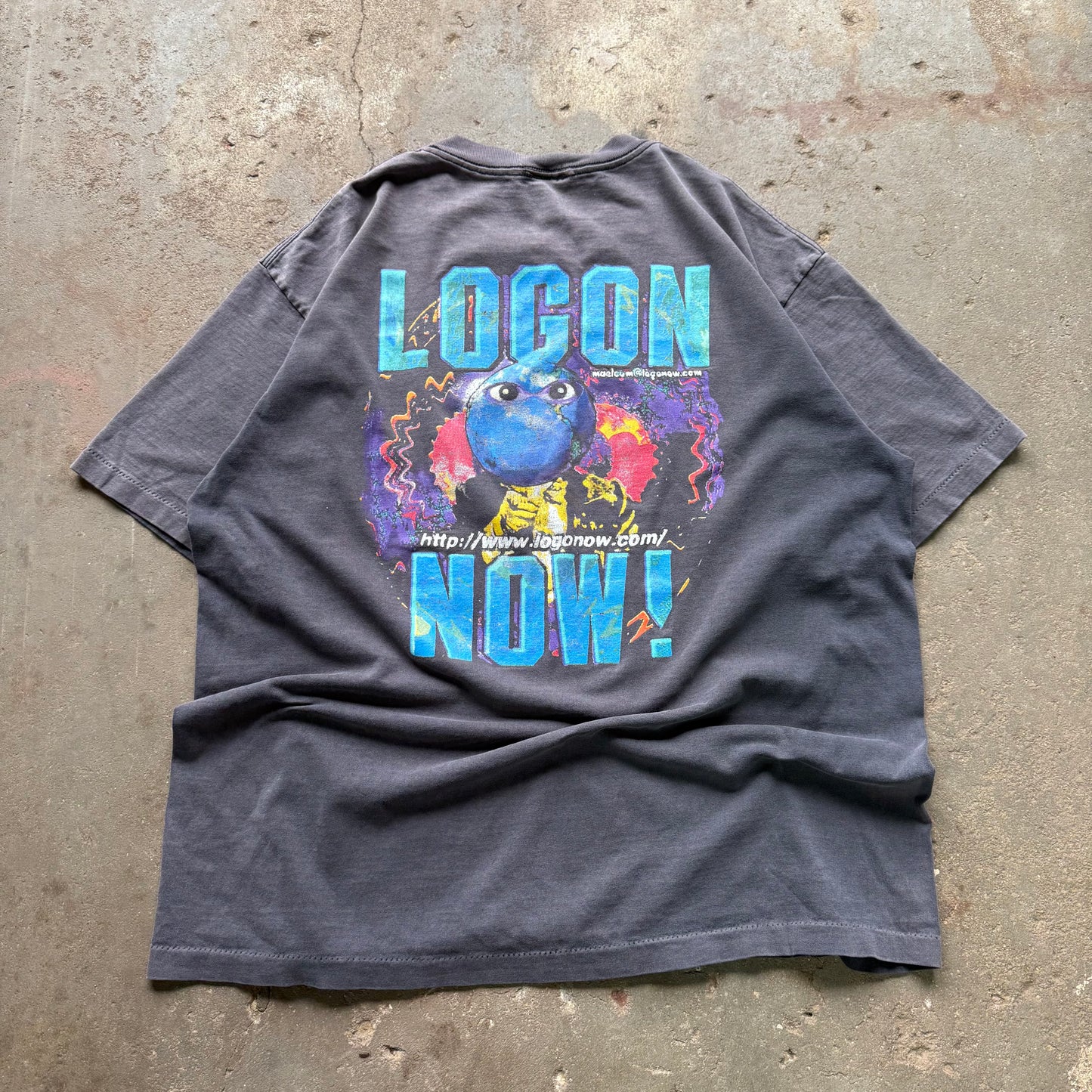 90’s Log On Now! Faded Tech Tee