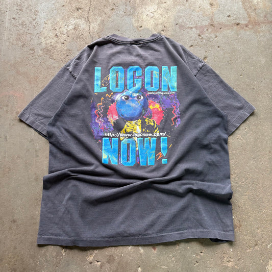90’s Log On Now! Faded Tech Tee