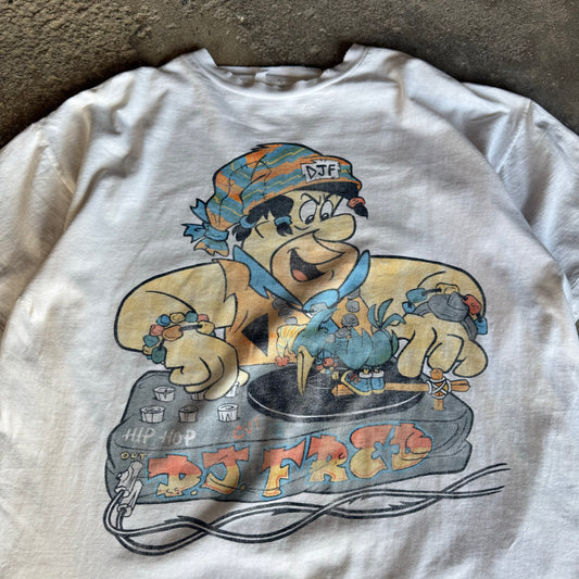 90’s Thrashed DJ Fred Flintstones Shirt Size L