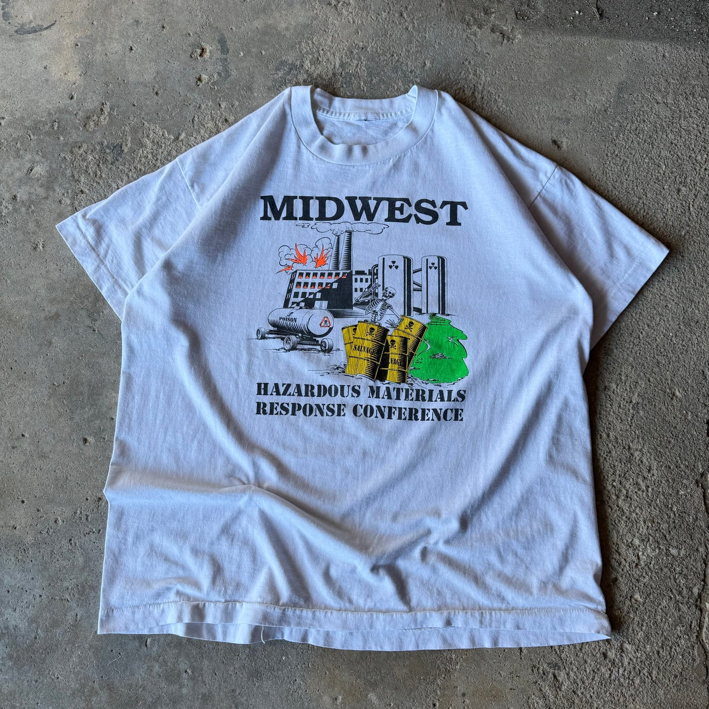 90’s Midwest Hazardous Materials Response Conference Skeleton Shirt Size XL