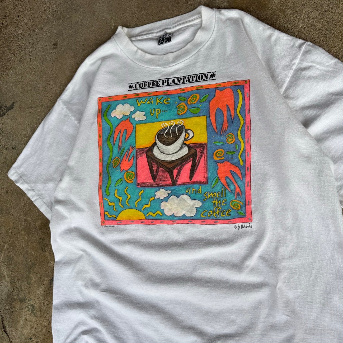 90’s Coffee Plantation “Wake Up… and Smell the Coffee” Art Shirt Size XL