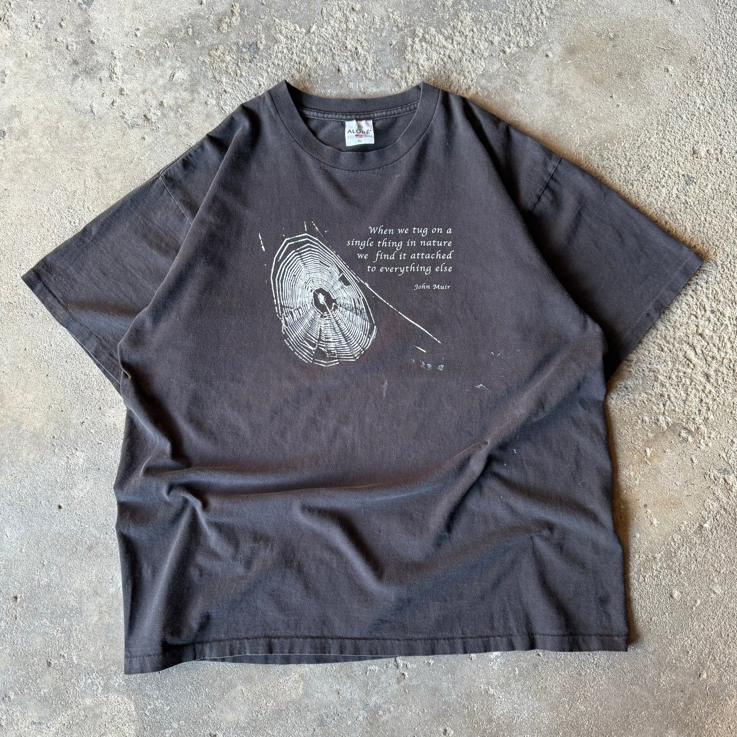 2000’s John Muir Nature Quote Spiderweb Shirt Size XL