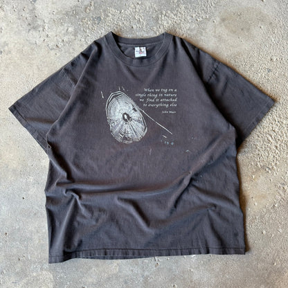 2000’s John Muir Nature Quote Spiderweb Shirt Size XL