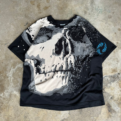 Late 90’s Liquid Blue Chris Pinkerton Big Print Skull AOP Shirt Size XL