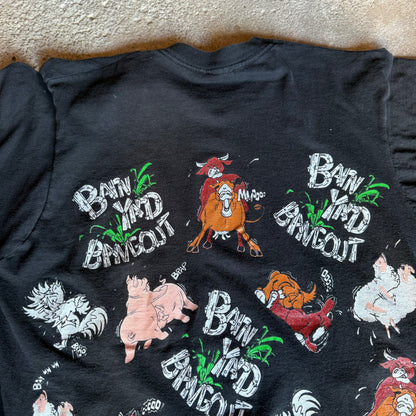90’s Barnyard Bangout Farm Animal Sex All Over Print Shirt Size XL