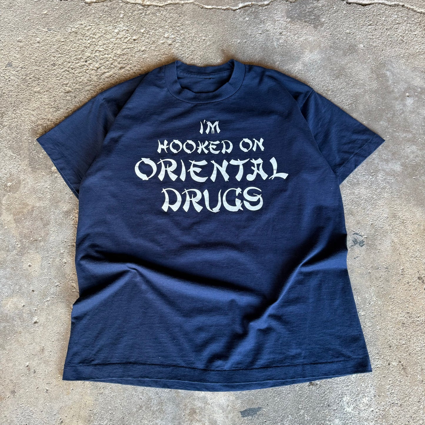 90’s “I’m Hooked on Oriental Drugs” Statement Shirt Size L