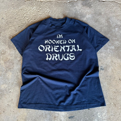 90’s “I’m Hooked on Oriental Drugs” Statement Shirt Size L
