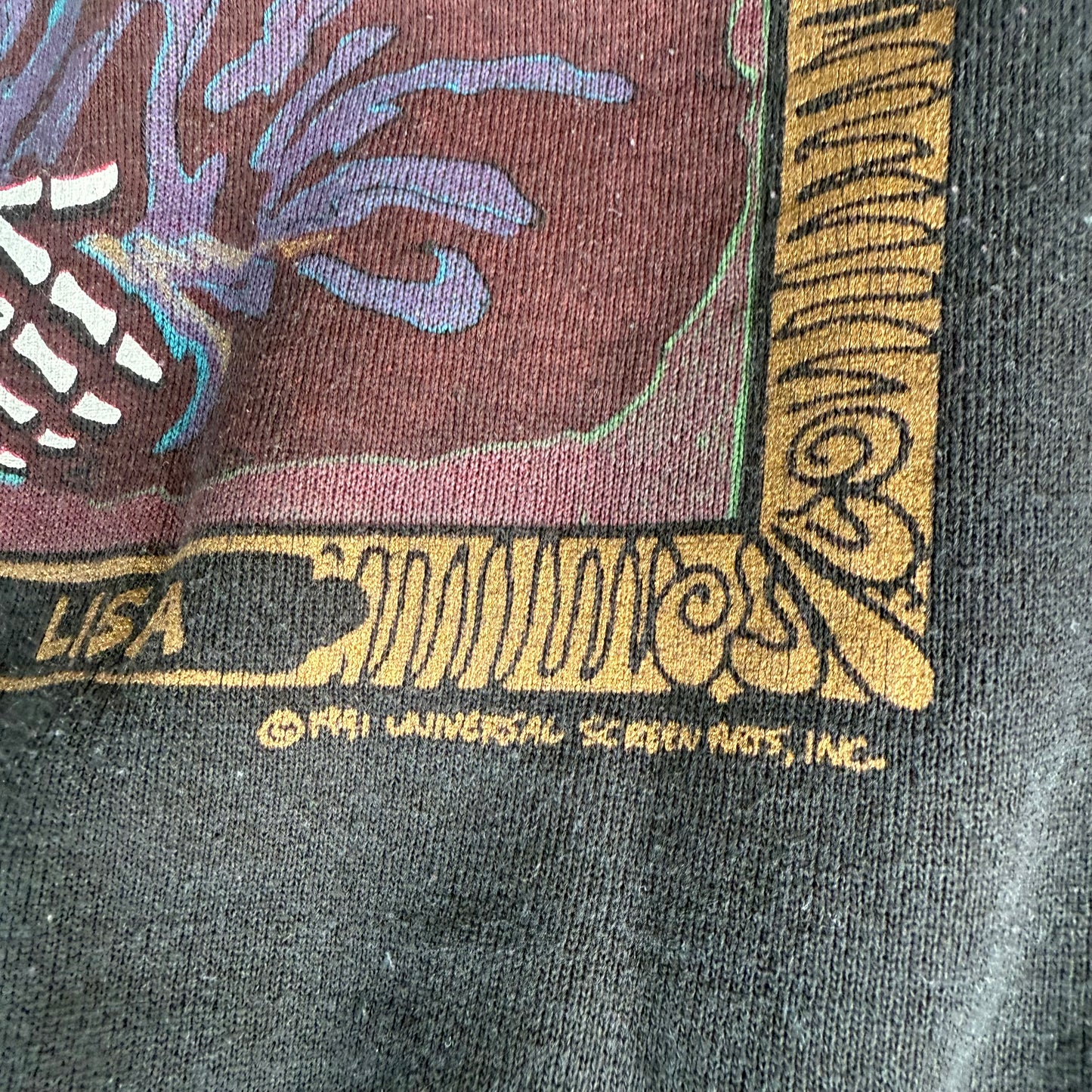 90’s Mona Lisa “Bona Lisa” Skeleton Parody Art Crewneck Sweatshirt Size L