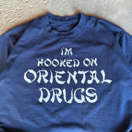 90’s “I’m Hooked on Oriental Drugs” Statement Shirt Size L