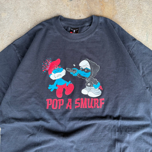 2000’s Pop A Smurf Poppa Smurf Parody Shirt Size L