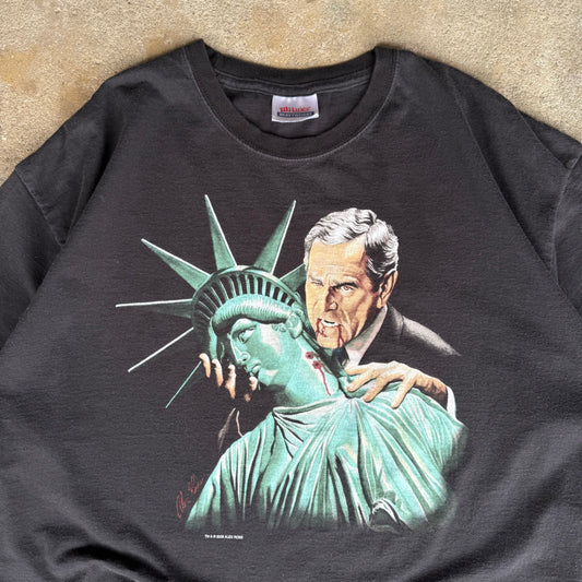 2000’s Alex Ross Lady Liberty George Bush Vampire Graphitti Shirt Size XL