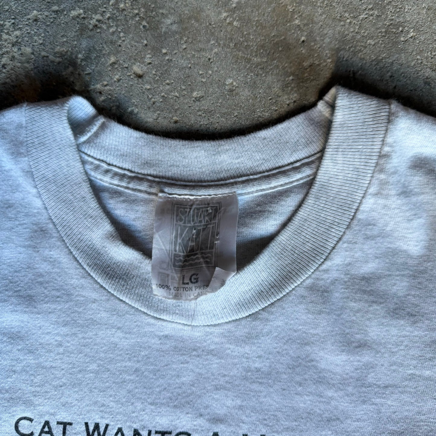 90’s Stuart Katt “Cat wants a mouse” Cat Art Tech Shirt Size L