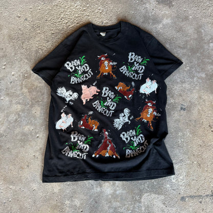 90’s Barnyard Bangout Farm Animal Sex All Over Print Shirt Size XL