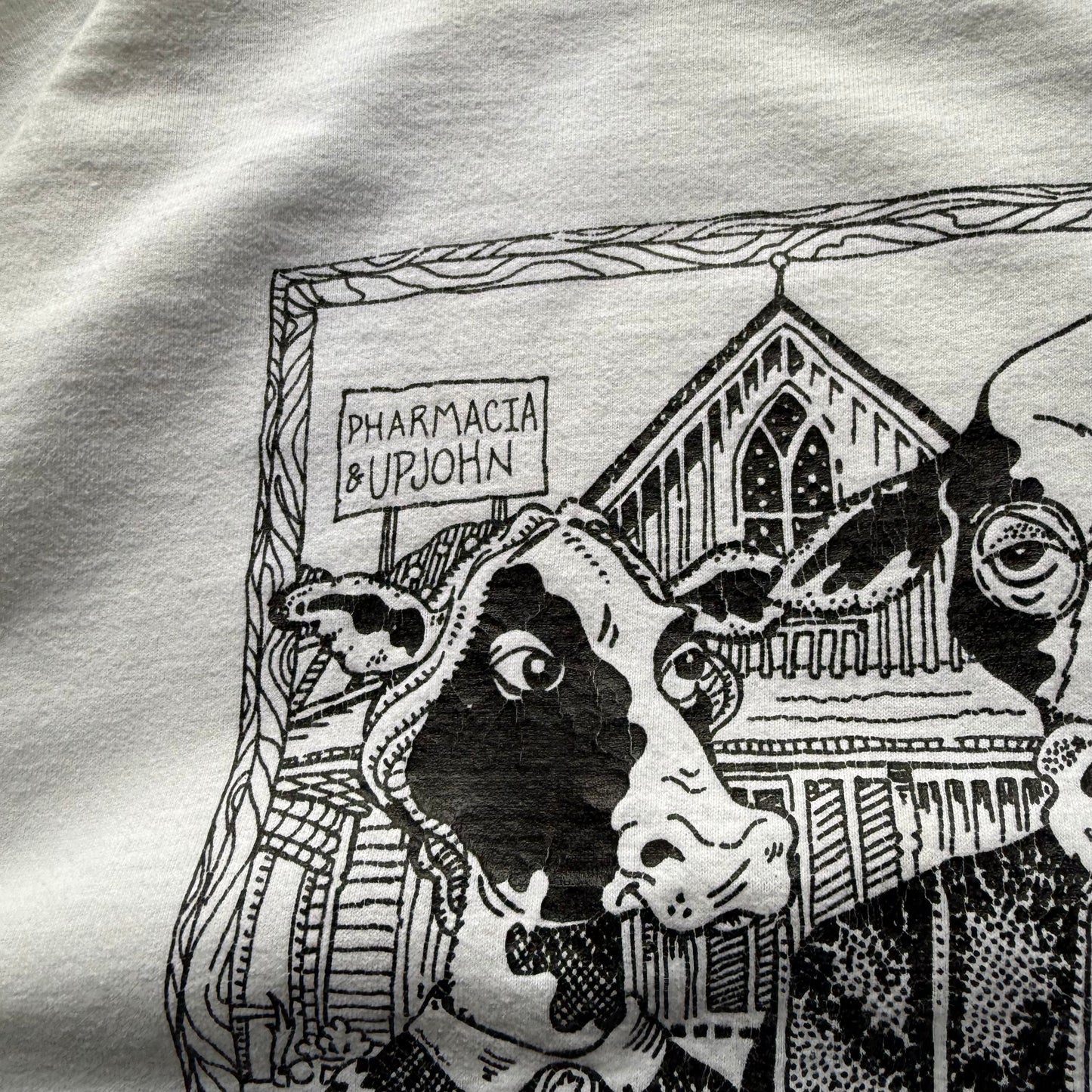 90’s American Gothic Cow Parody Art Tee