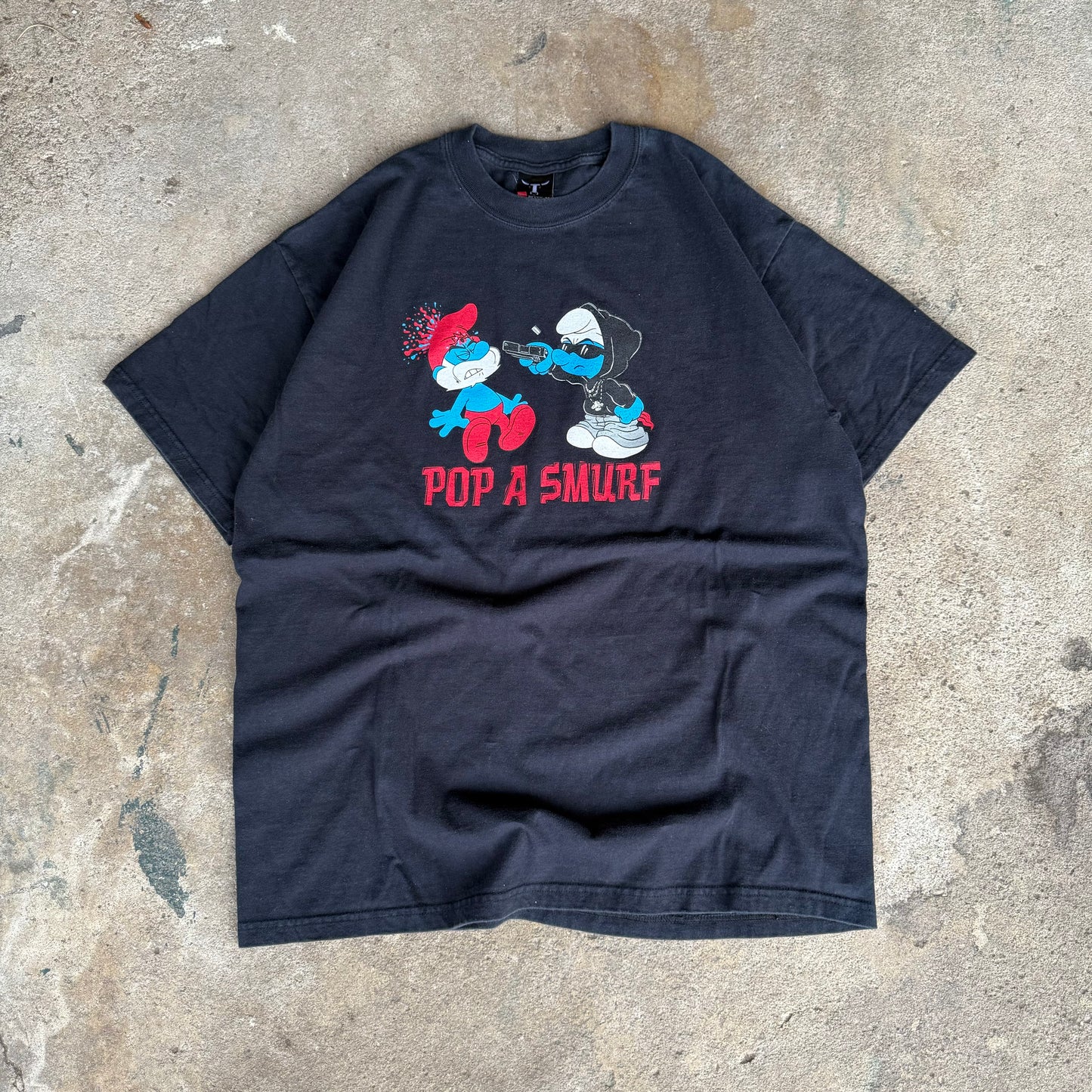 2000’s Pop A Smurf Poppa Smurf Parody Shirt Size L