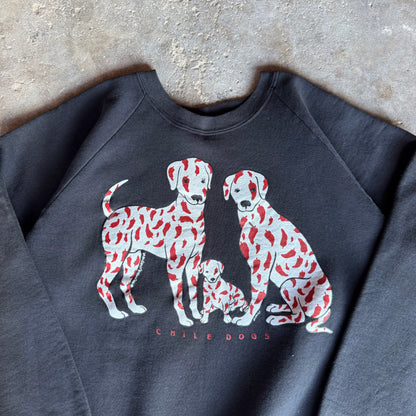 90’s “Chile Dogs” Funny Pun Art Sweatshirt Size XL