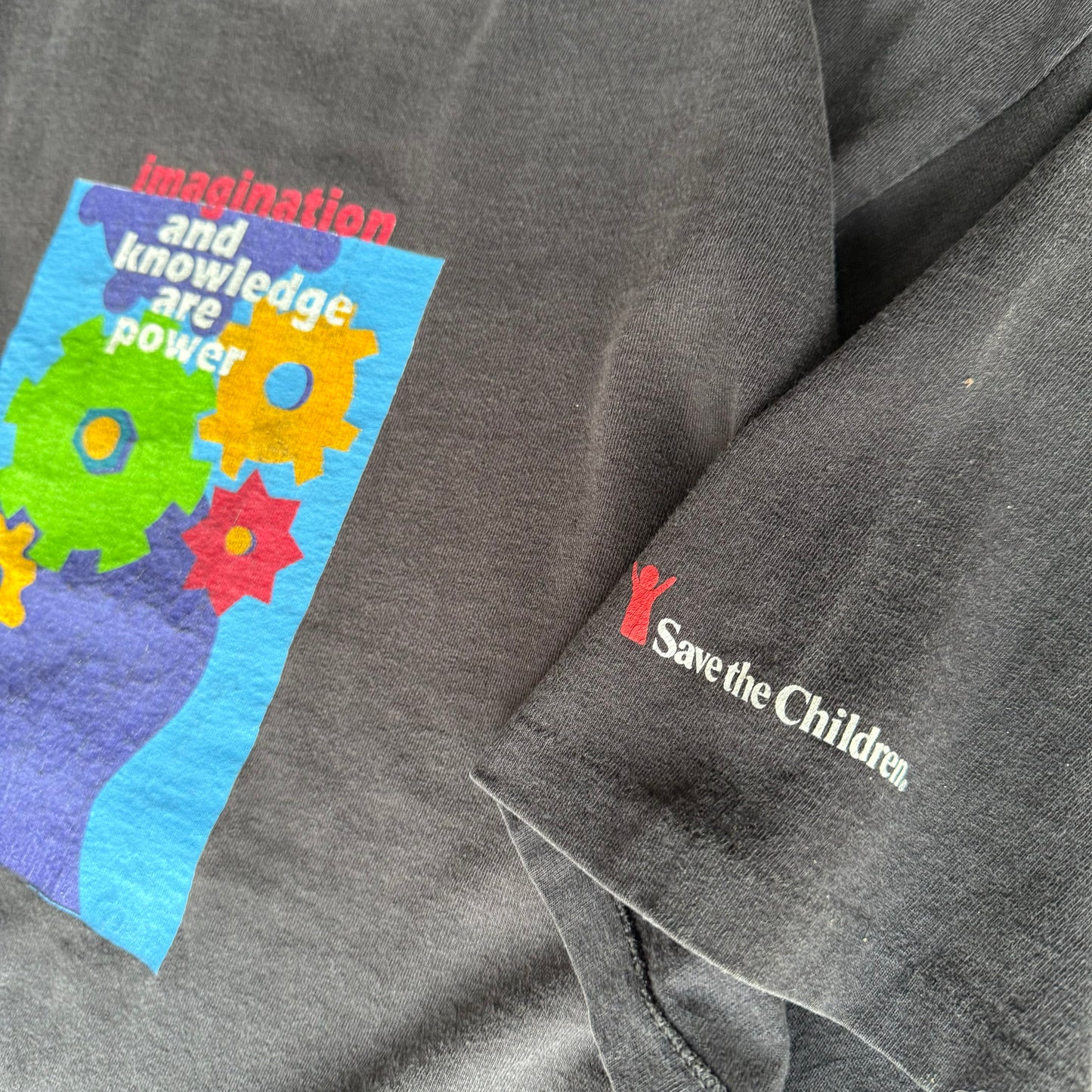 90’s Save The Children “imagination and knowledge are power” Shirt Size M