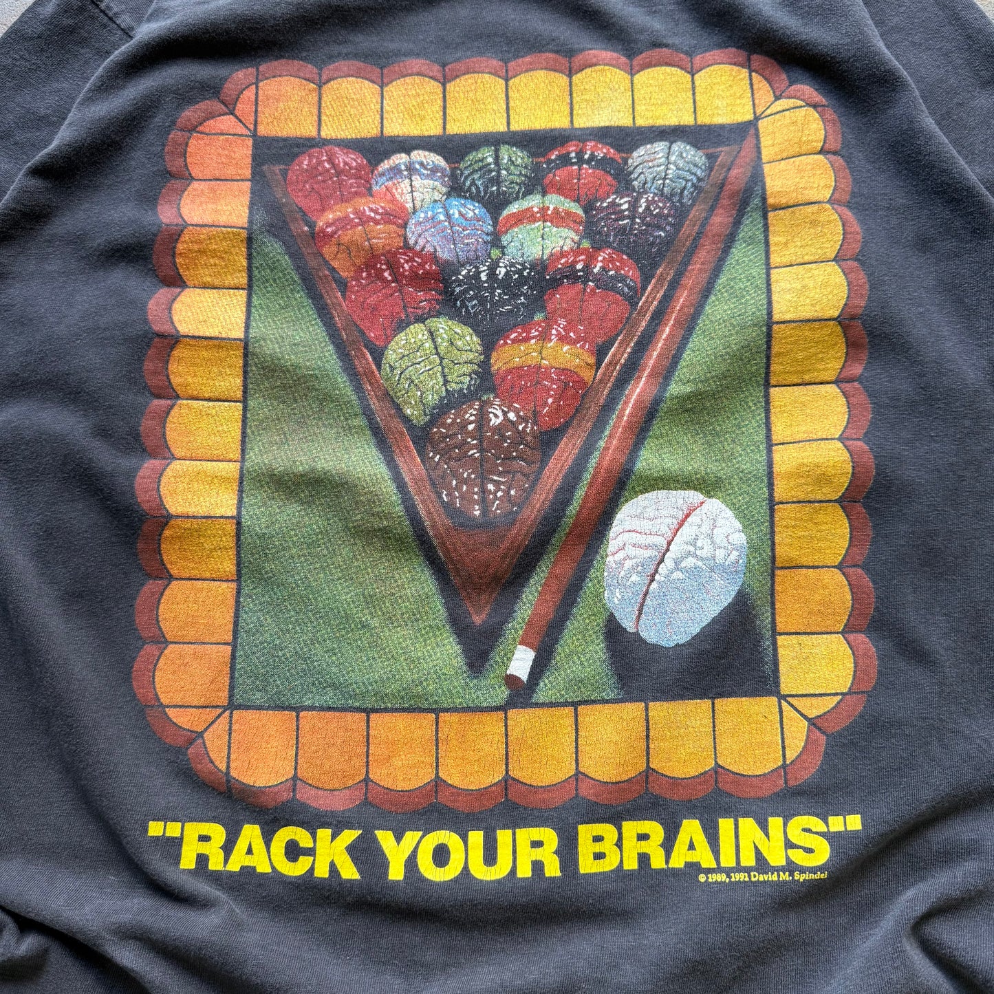 90’s David M. Spindel “Rack Your Brains” Pool Art Tee