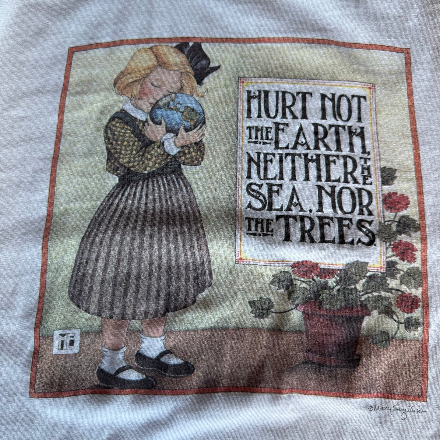90’s Stafford Blaine “Hurt Not the Earth, Neither the Sea, Nor the Trees. Art Activism Long Sleeve Shirt Size XL