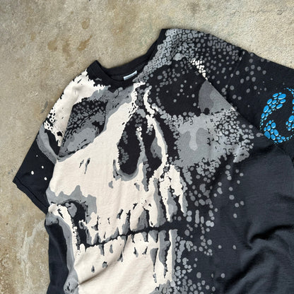 Late 90’s Liquid Blue Chris Pinkerton Big Print Skull AOP Shirt Size XL
