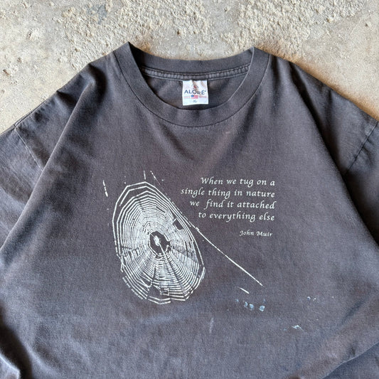 2000’s John Muir Nature Quote Spiderweb Shirt Size XL