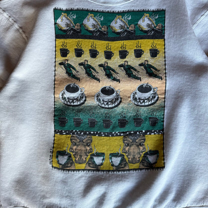 90’s Ken Brown “Mr. Coffee” Art Crewneck Sweatshirt Size XL