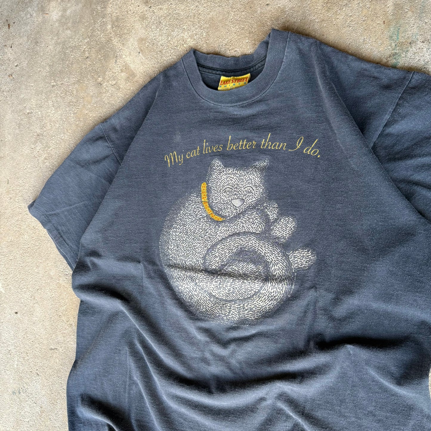 90’s “My cat lives better than I do.” Lake Street Shirts Cat Shirt Size XL