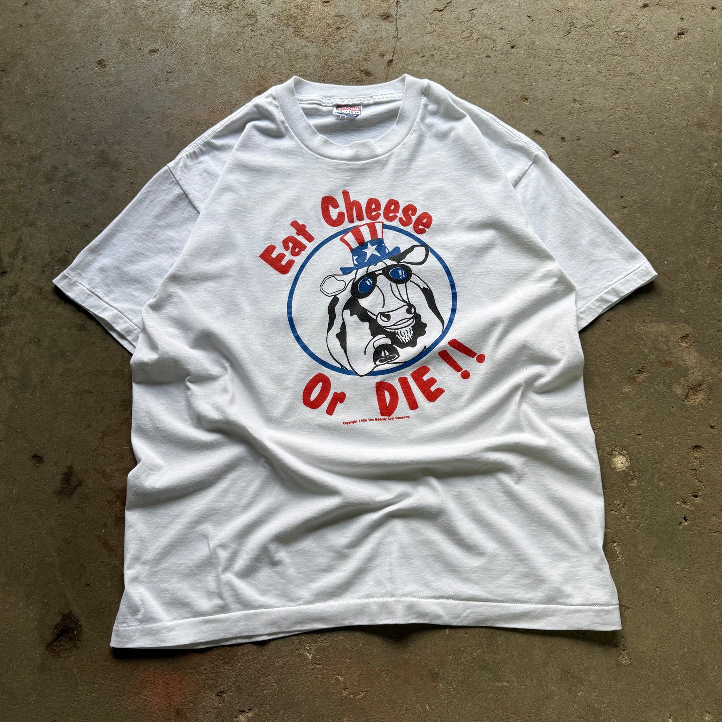 80’s “Eat Cheese Or Die!!” Uncle Sam Cow Tee