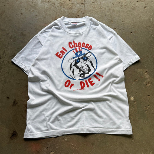 80’s “Eat Cheese Or Die!!” Uncle Sam Cow Tee
