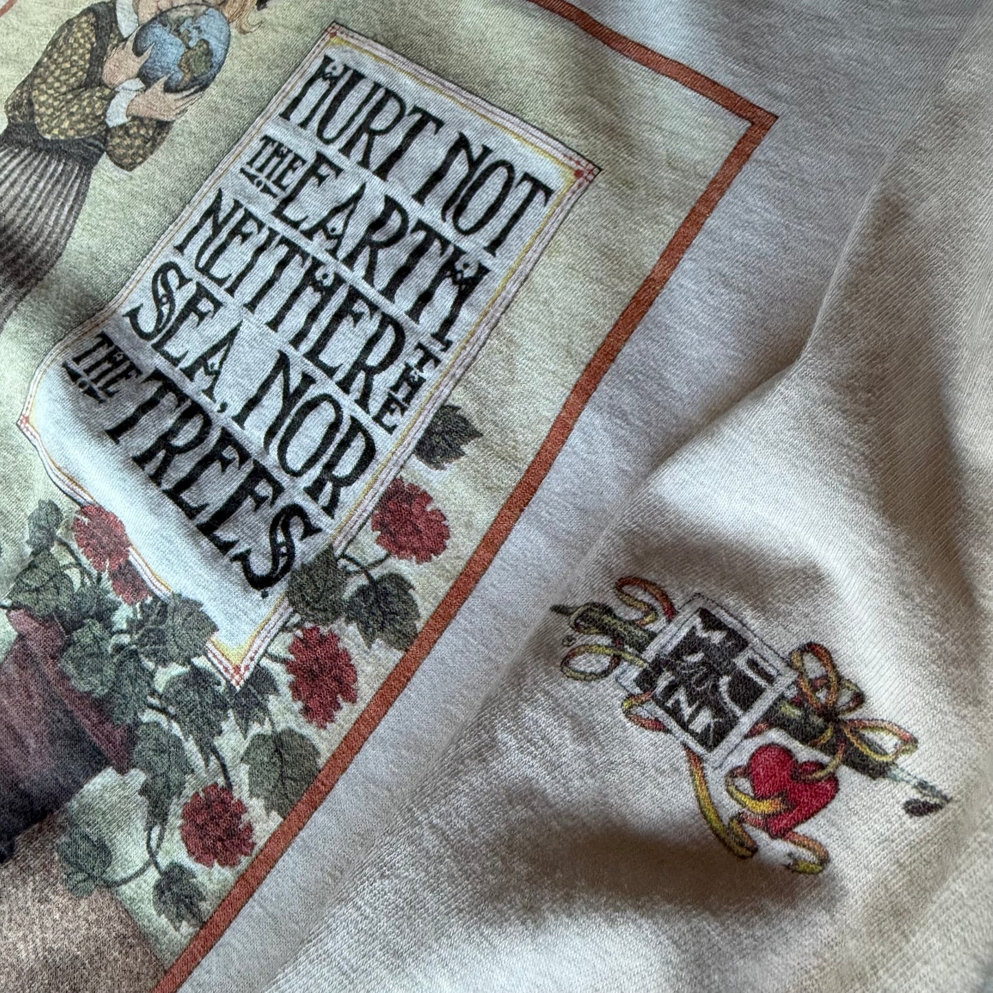 90’s Stafford Blaine “Hurt Not the Earth, Neither the Sea, Nor the Trees. Art Activism Long Sleeve Shirt Size XL