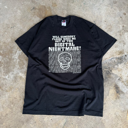 Late 90’s Starrats “Will someone please wake me out of this digital nightmare” Skull Shirt Size XL