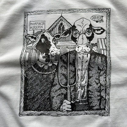 90’s American Gothic Cow Parody Art Tee