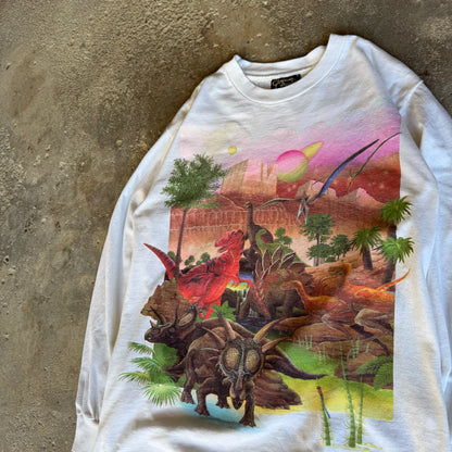 90’s Lisa Chapman Dinosaur Nature Art Shirt Size L