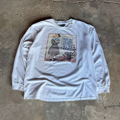 90’s Stafford Blaine “Hurt Not the Earth, Neither the Sea, Nor the Trees. Art Activism Long Sleeve Shirt Size XL