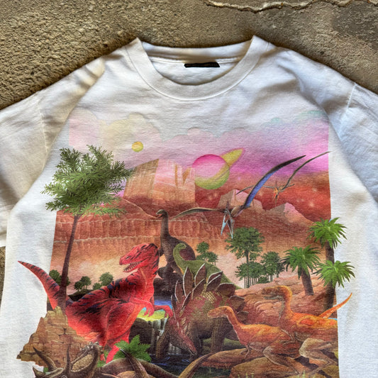 90’s Lisa Chapman Dinosaur Nature Art Shirt Size L
