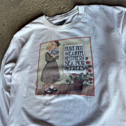 90’s Stafford Blaine “Hurt Not the Earth, Neither the Sea, Nor the Trees. Art Activism Long Sleeve Shirt Size XL