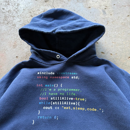 2000’s “eat, sleep, code. “ Tech Hoodie