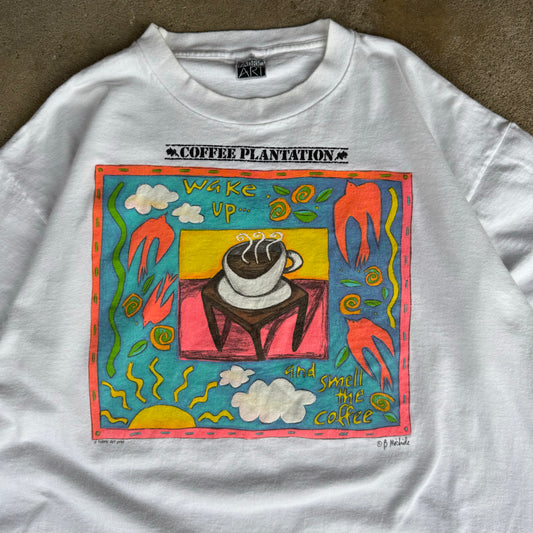 90’s Coffee Plantation “Wake Up… and Smell the Coffee” Art Shirt Size XL