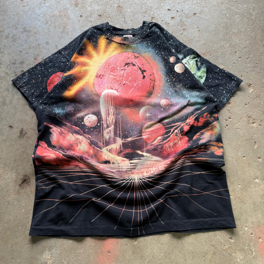 90’s Cyber Space Vapor Wave Ice Planet Art Tee All Over Print