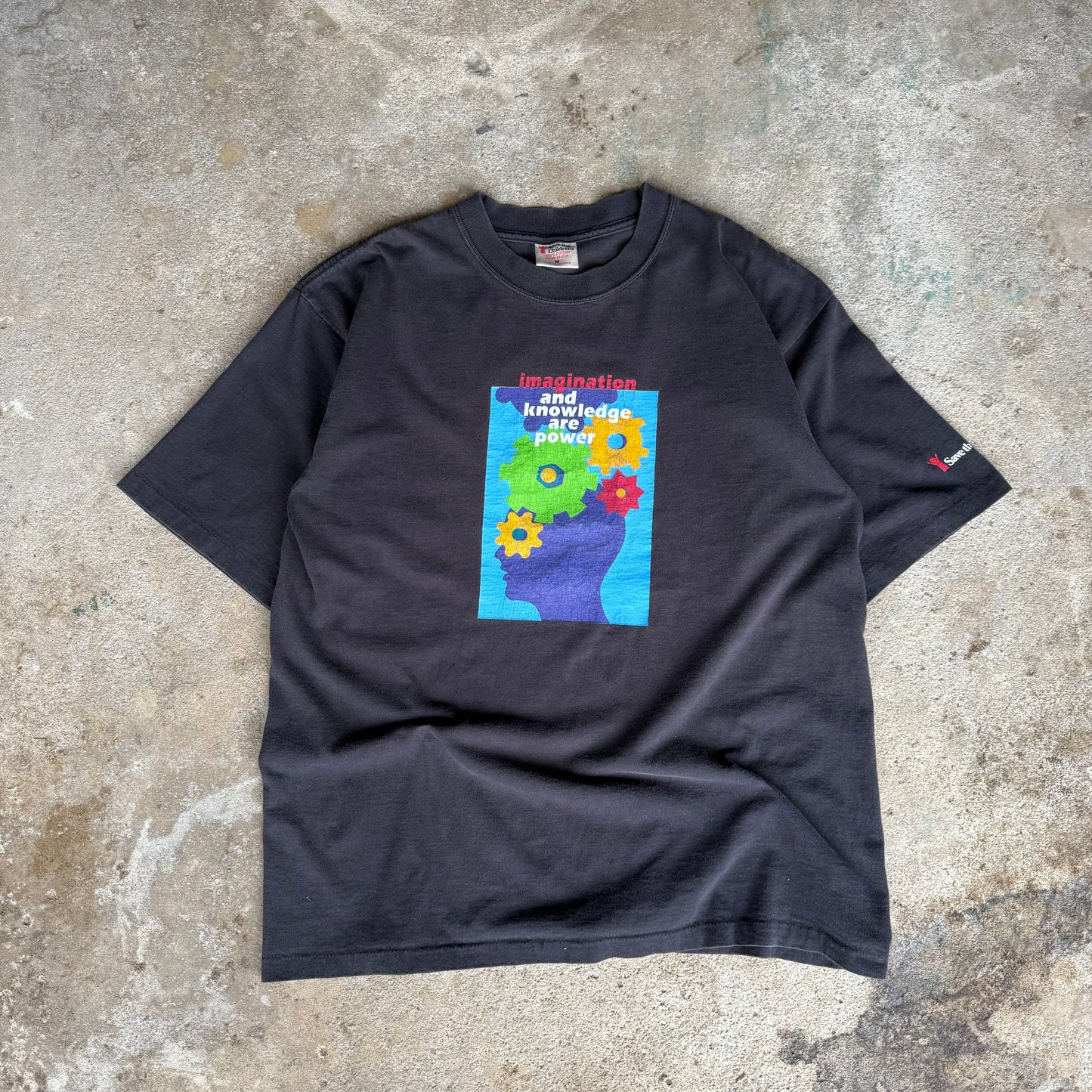 90’s Save The Children “imagination and knowledge are power” Shirt Size M