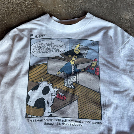 90’s Rubes Sexual Harassment Court Cow Shirt Size L